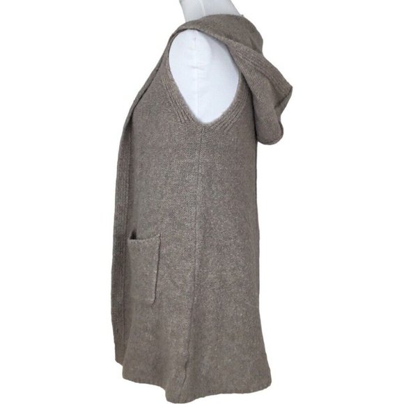 Tahari Women’s Tan Coastal Sleeveless Lagenlook Hooded Open‎ Cardigan XS/C33 - Picture 3 of 9